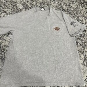 Harley Davidson Pocket Tee Shirt Heather Grey Size Large Cut V Next Indianapolis